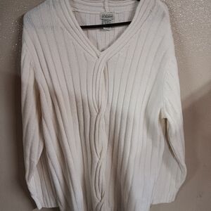 Classic Elements Woman Long Sleeve Pullover White Sweater Size 20/22w
